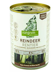 Консерви Isegrim Adult Reindeer (для собак з оленем, чорницею, грибами та травами) 400г