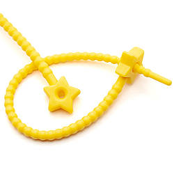 Стяжка силіконова Зірочка зі стопом 20 см Жовтий