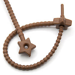 Стяжка силіконова Зірочка зі стопом 20 см Коричневий