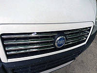 Накладки на решетку радиатора (8 част., нерж.) для Fiat Doblo II 2005-2010 гг