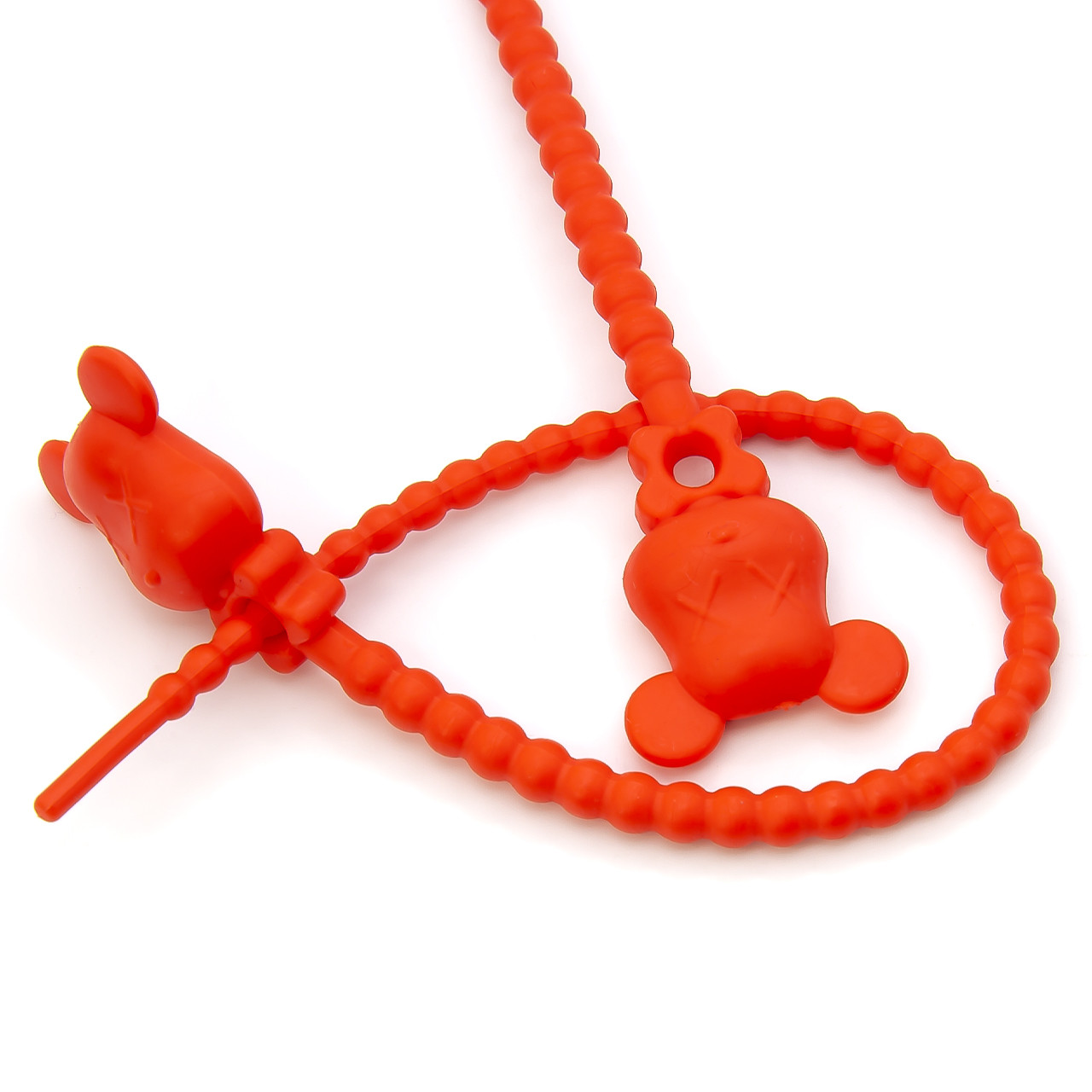 Стяжка силіконова Ведмедик зі стопом 20 см Червоний, фото 1