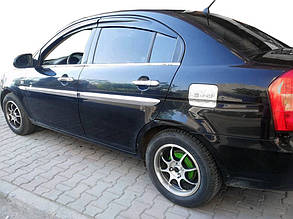 Молдинг дверний (4 шт, нерж.) для Hyundai Accent 2006-2010 рр