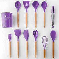 Набір кухонного приладдя 12 предметів Kitchen Set фіолетовий