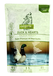 Вологий корм Isegrim Duck&Hearts (для собак, монопротеїновий з качкою, серцем та овочами) 410г.