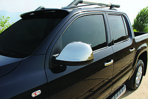 Накладки на дзеркала (2 шт, нерж.) Carmos - Турецька сталь для Volkswagen Amarok 2010-2022 рр