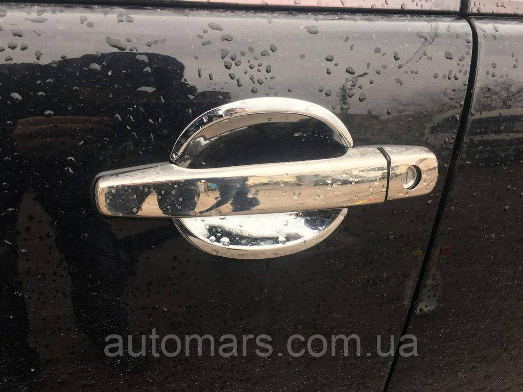 Накладки на ручки (4 шт, нерж) Carmos - Турецька сталь для Mercedes E-сlass W210 1995-2002 рр, фото 1