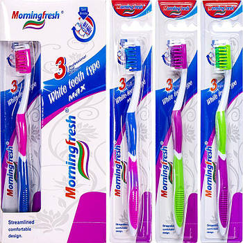 Пластикові зубні щітки із синтетичною щетиною Morningfresh M-749 в упаковці 12 шт