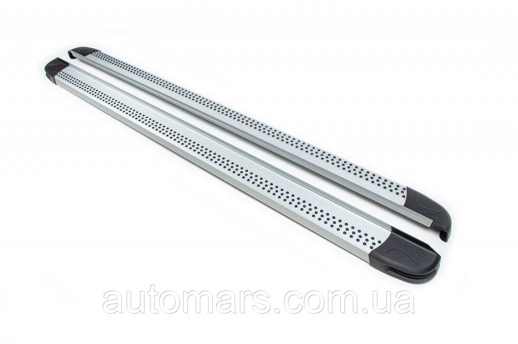 Бокові пороги Maya V2 (2 шт., алюміній) Довга база для Nissan Interstar 2002-2010 рр, фото 1