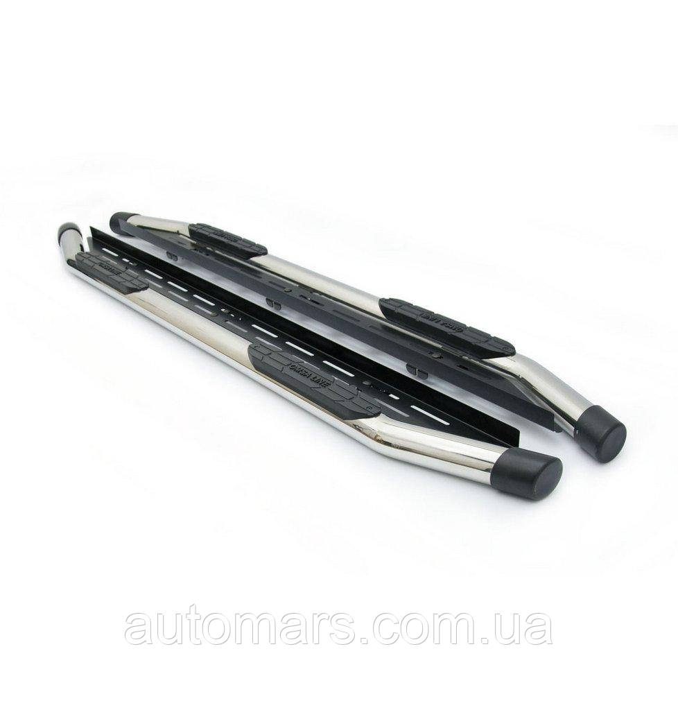 Бокові пороги Amazon Inox (2 шт., нержавійка) 76мм для Mercedes X class 2017-2020 рр, фото 1