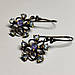 Стильні сережки срібні жіночі ручної роботи з природними танзанітами та топазами, фото 4