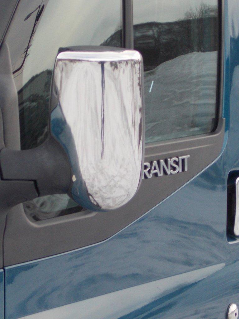 Накладки на зеркала (2 шт) Carmos - Хромированный пластик для Ford Transit 2000-2014 гг - фото 3 - id-p1891188915