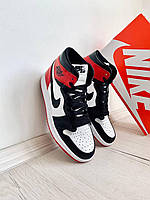 Женские повседневные кроссовки Nike Air Jordan 1 Retro Red белые Найк Эир Джордан