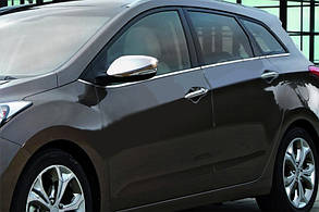 Накладки на дзеркала з вирізом під поворот (2 шт., нерж) для Hyundai Elantra 2011-2015 рр
