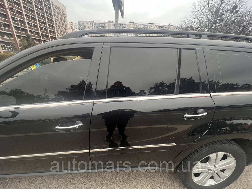 Нижня окантовка вікон (6 шт, нерж) для Mercedes GL сlass X164 2006-2012 рр, фото 1