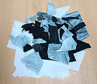Набор кусочков мозаики слюда неправильная форма 1 кг. цвет Черный и белый серый Микс 3575