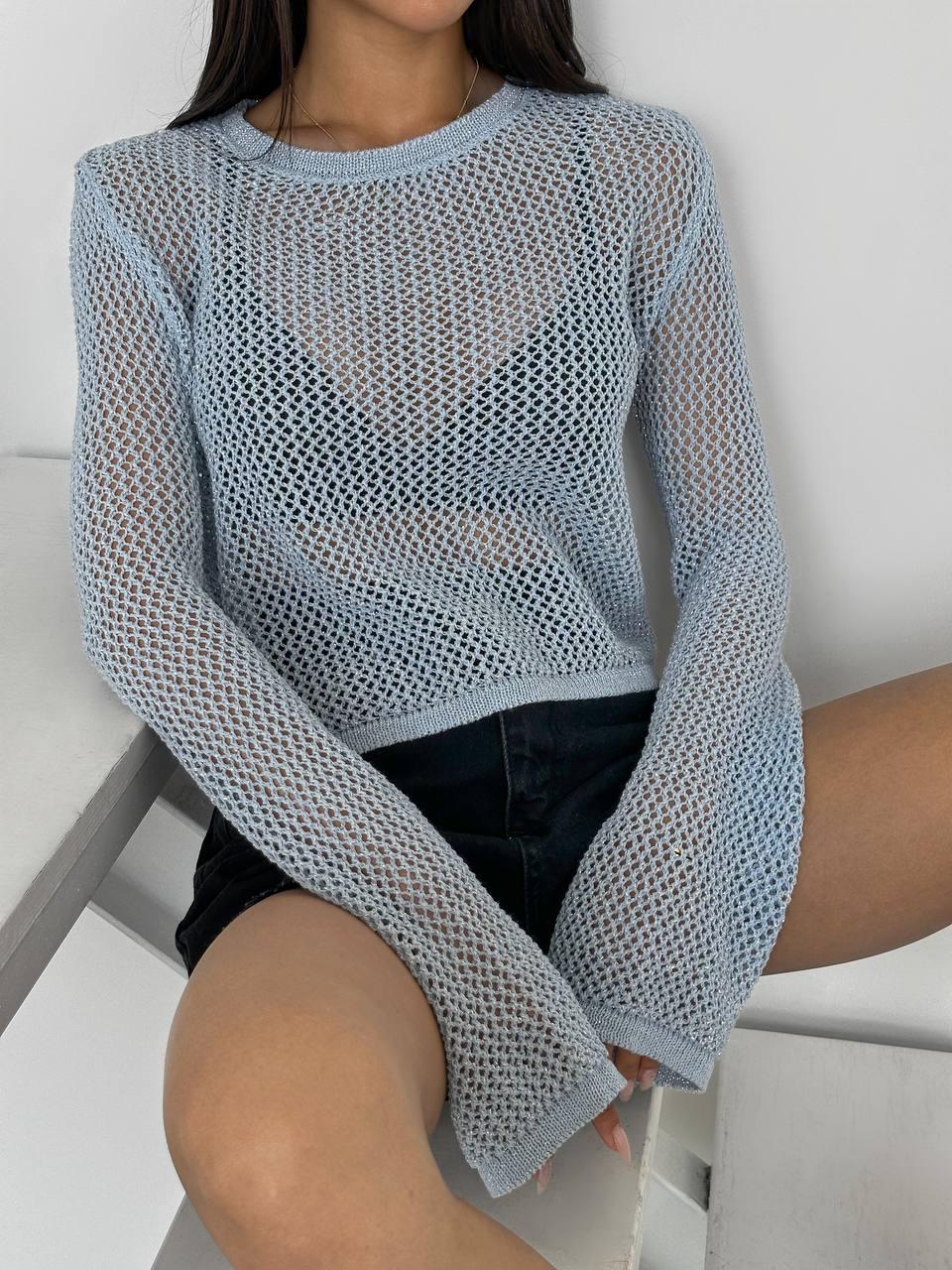 Жіноча базова кофта в сітку вільного фасону (р. 42-44) 77043204, фото 1