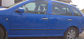 Накладки на ручки (4 шт, нерж) OmsaLine - Італійська нержавійка для Skoda Fabia 2000-2007 рр