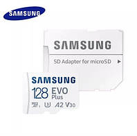 Карта пам'яті Samsung Plus EVO 128GB microSD + SD адаптер