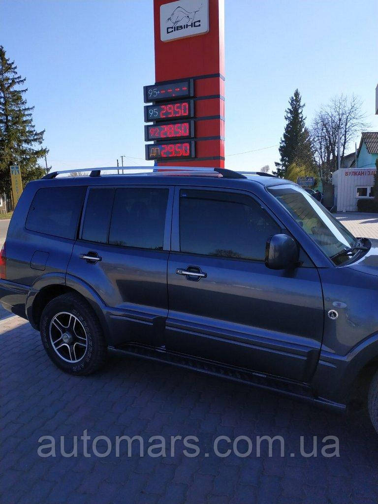 Рейлінги Хром турецький дизайн (2 шт) для Mitsubishi Pajero Wagon III 1999-2006 рр, фото 1