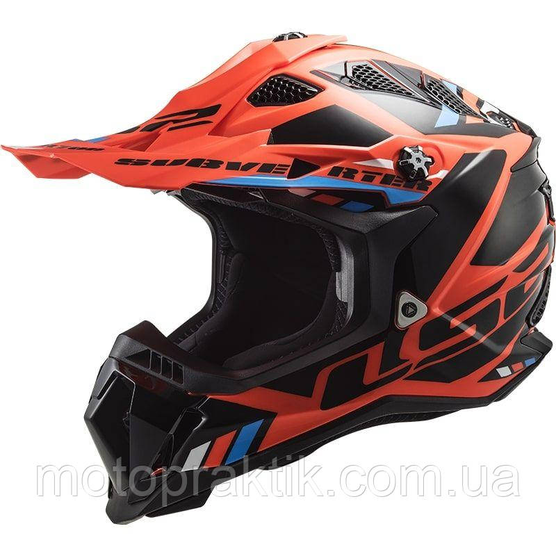 LS2 MX470 Subverter Evo Stomp Fluo Orange Black, XS Мотошолом кросовий