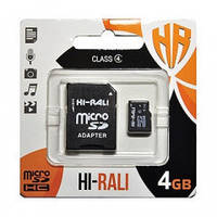 Карта памяти Hi-Rali micro SD 4Gb с адаптером