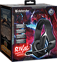 Ігрові дротові навушники Defender Rival 2.2м з мікрофоном та підсвічуванням (Чорний), фото 6