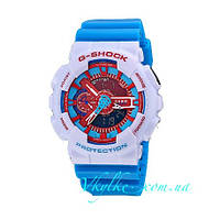 Чоловічий годинник Casio G-Shock GA-110 блакитні з білим