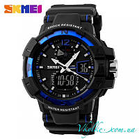 Водонепроникні годинники Skmei Shock Resistant чорні з синім