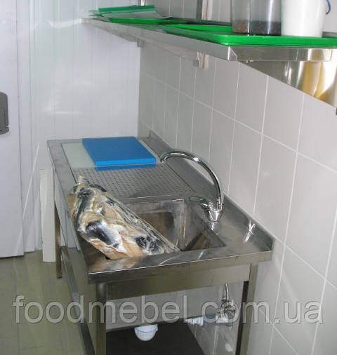 Стол для разделки рыбы с мойкой и доской из нержавеющей стали ...