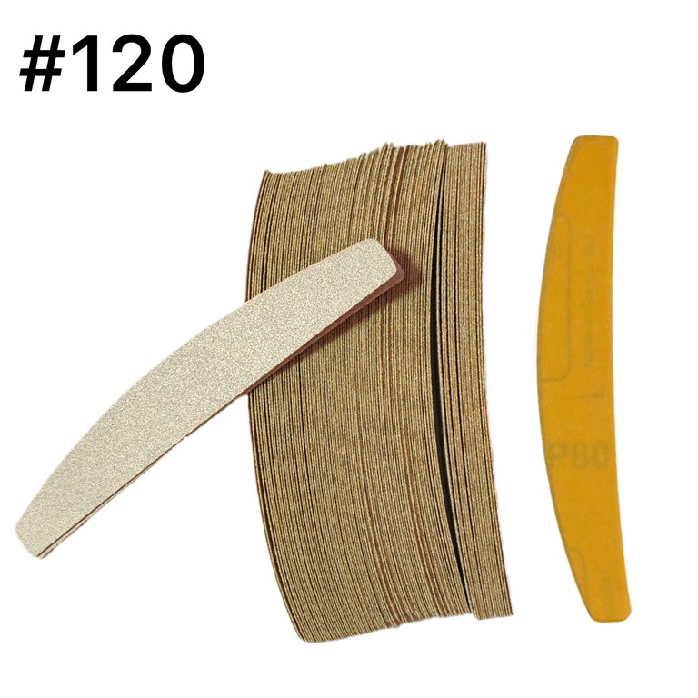 Змінні файли для пилки човник #120 (уп 100 шт) зміни для манікюрної пилочки для манікюру півмісяць