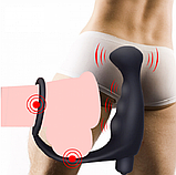 Вібратор простати з ерекційним кільцем, Анальний масажер із вібрацією, стимулятор простати, Інтимні іграшки, фото 8