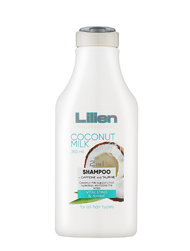 Шампунь для всіх типів волосся Lilien Coconut Milk 2 в 1, 350 мл, 12 шт/ящ