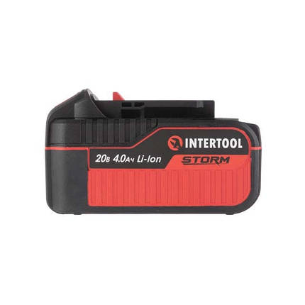 Акумулятор 20 В, Li-ion, 4.0 Аг, індикатор рівня заряду INTERTOOL WT-0341, фото 1