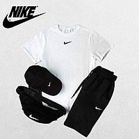 Костюм Nike, Мужской летний спортивный демисезонный комплект 4 в 1, Комплект футболка и шорты