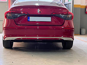 Накладка на задній бампер (Sedan, нерж) для Honda Civic Sedan 2021-2024 рр