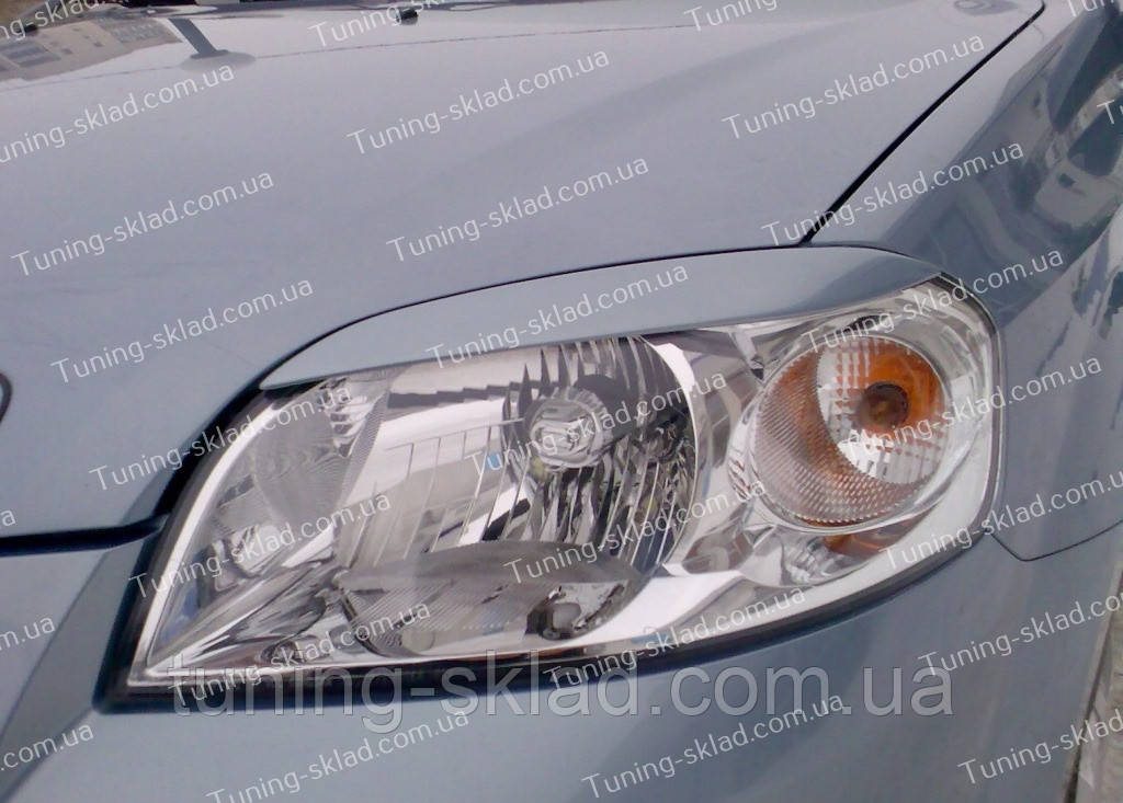Вії Шевроле Авео Т250 (накладки на передні фари Chevrolet Aveo 3 T250), фото 1