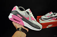 Кроссовки Женские N-ike Air Max 90 White & Gray & Pink