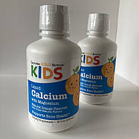 California Gold Nutrition Liquid Calcium, magnesium, Дитячий кальцій магній і D3, апельсиновий смак, 473 мл
