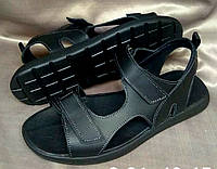Denim мужские черные сандалии, босоножки из натуральной кожи, сандалии классические, практичные . 43