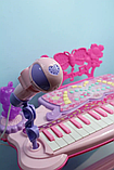 Дитячий піаніно-синтезатор 6618 на ніжках зі стільчиком (Рожеве) від батарейок і мережі, MP3, фото 3