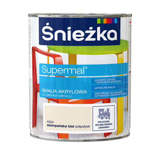 Емаль акрилова Снєжка SUPERMAL ШАМПАНЬ (напівгл) А304 0,8л PL