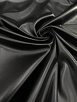 Ткань Эко-Кожа на трикотаже чорний