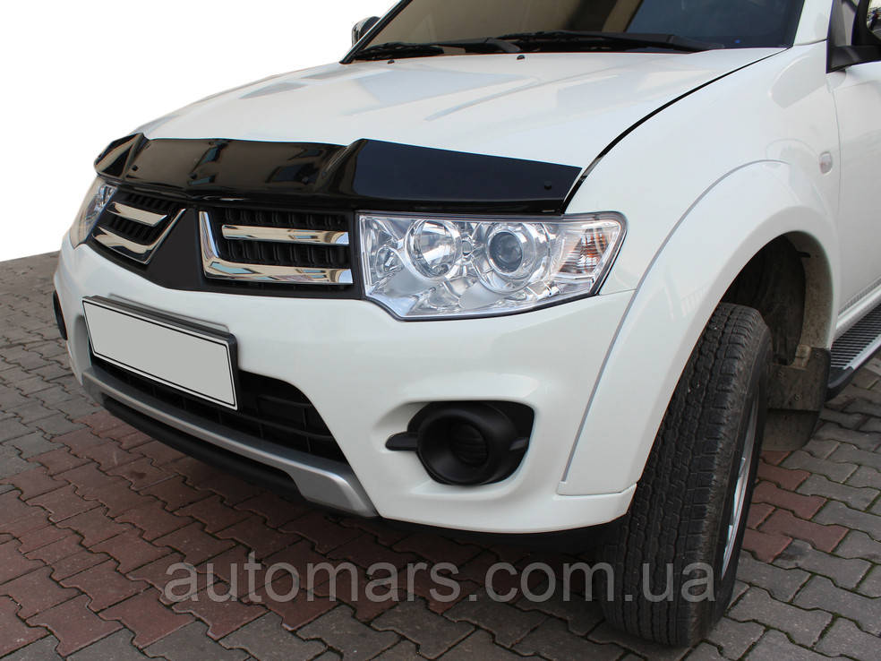 Дефлектор капоту (EuroCap) для Mitsubishi L200 2006-2015 рр, фото 1