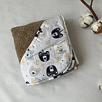 Полотенце-уголок детский Baby Comfort Мишки коричневый 85*85 см