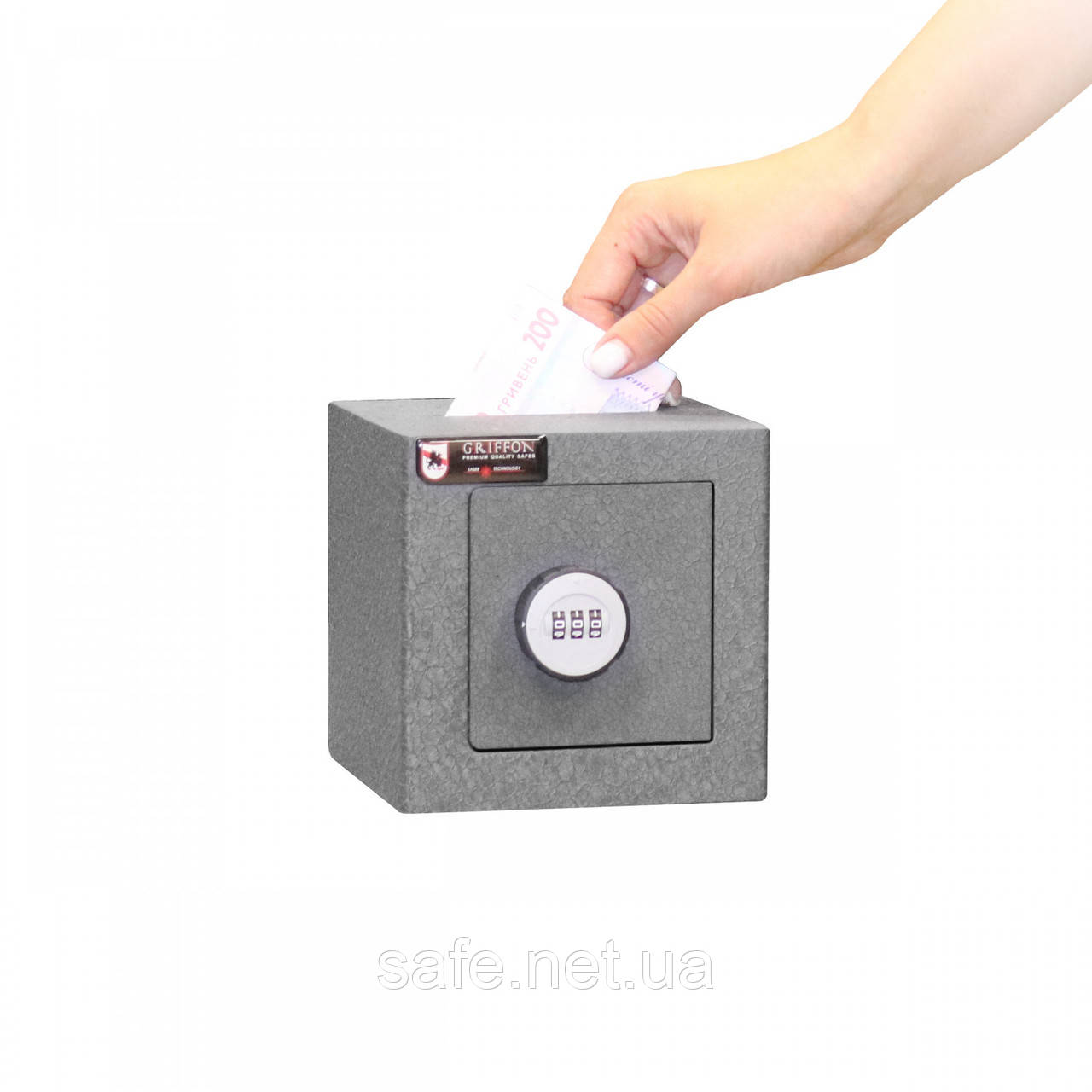 Сейф-скарбничка для дітей LS.15.GREY (ВxШxГ:150x150x150), сейф дитячий з механічним кодовим замком