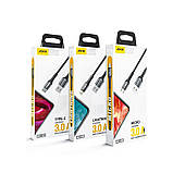 USB кабель Aspor AC-08 Micro Nylon LED 3A/1м- чорний, фото 5