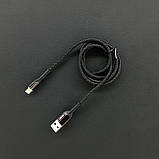 USB кабель Aspor AC-08 Micro Nylon LED 3A/1м- чорний, фото 4