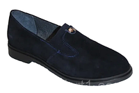 Туфли-лоферы женские замшевые цвет синий
