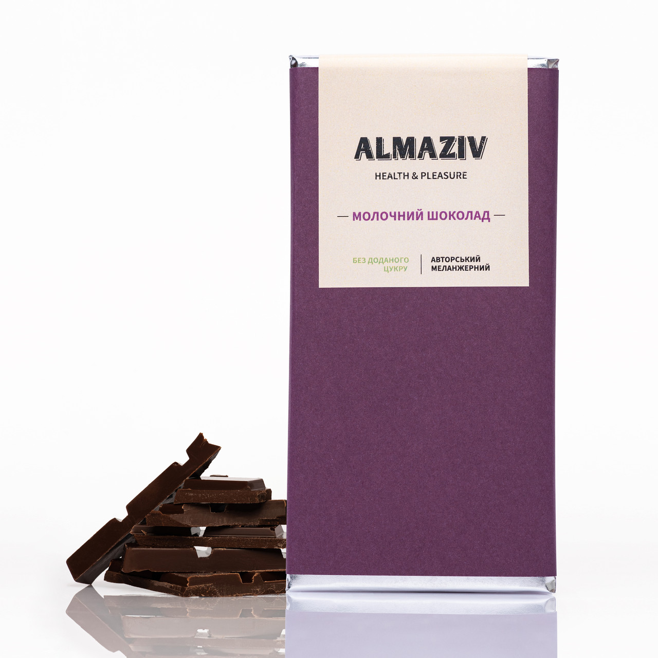 Молочний шоколад без цукру Almaziv