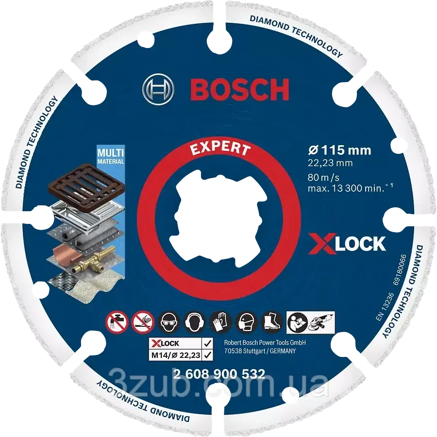 Bosch EXPERT Diamond Metal Wheel XLOCK, 115 x 22,23 мм Відрізний круг